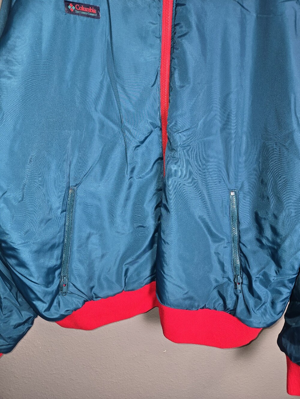 80's Columbia Red & Teal Reversible  Coat Size XL - Picture 3 of 15
